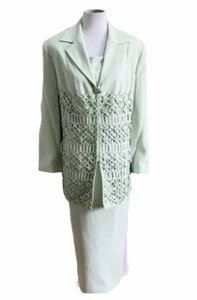 Traje de falda con cuentas de aguamarina STELLA LOUISE para KB para mujer 2 piezas talla 14W - Imagen 1 de 8