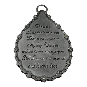 Silver Tone Memorial Ornament In Loving Memory Those We Love Don't Go Away - Picture 1 of 2