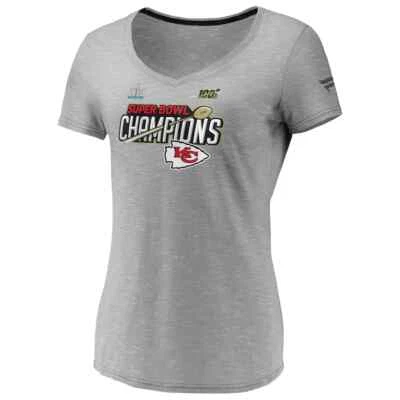 Nueva Camiseta Gris Kansas City Chiefs Super Bowl Champions Damas S M L XL+ Foto 1 de 2