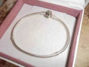 Genuine Pandora Moments Silver Snake Chain Bracelet 590702HV - 20cm - Picture 1 of 2