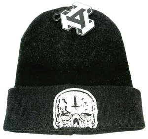 Skeleton Skull Cap Cuff Beanie Winter Hat Cuffed Black New - Picture 1 of 2