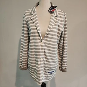 Champion Grey Striped Dakota State University Cardigan Sweater Jacket Size XL - Picture 1 of 7