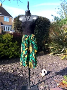 NEW Handmade  Jamaica Flag colour swirl print Tube dress...SIZE, 12-14 - Picture 1 of 2
