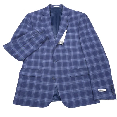 $295 Bar III Blue Plaid Slim-Fit Sport Coat Blazer Jacket Mens Size 38S - Image 1 of 4