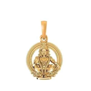 925 Sterling Silver 22k Gold Plated God Ayyappa Pendant - Picture 1 of 3