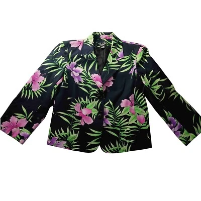 Rafaella Floral Blazer Jacket Women 8 Career Boho Preppy Statement Career Resort - Image 1 of 4