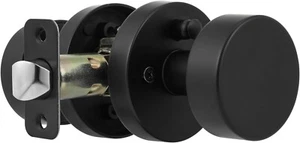 Matte Black Door Knobs Interior Privacy with Lock Heavy Duty Round Handle - Picture 1 of 10