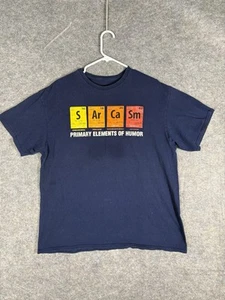 Primary Elements of Humor T Shirt Periodic Table Sarcasm Funny Size Large - Picture 1 of 5