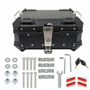 Motorcycle Top Case Tail Box with Mounting Plate Hard Aluminum Diamond Stitching - Bild 1 von 6