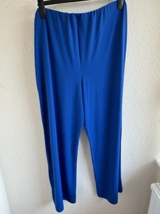 Joanna Hope Size 20 Blue Wide Leg Stretch Trousers Elasticated Waist - Picture 1 of 11
