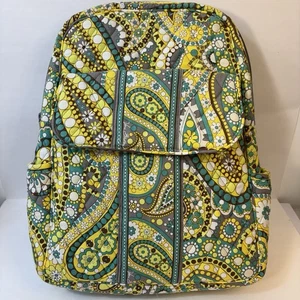 Vera Bradley Quilted Backpack Floral Peacock Turquoise Paisley Retired Adjustabl - Picture 1 of 9