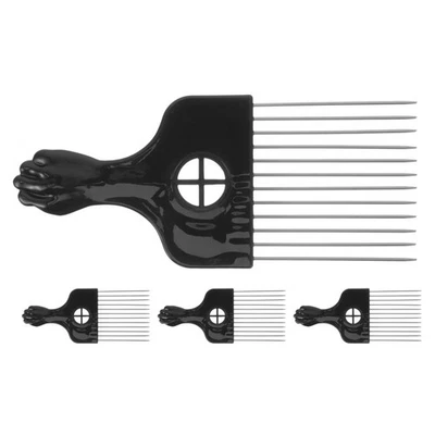  4 pettini per capelli ricci - Pettine afro in acciaio a denti larghi per - Immagine 1 di 4