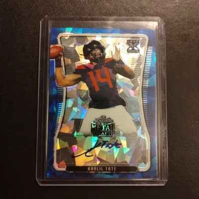 #4/10 Khalil Tate Blue Ice Rookie Auto 2020 Leaf Metal Draft Autograph Arizona - Image 1 of 2