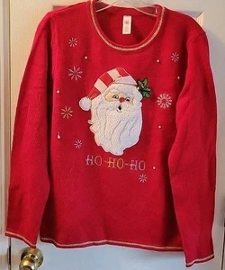 Santa Ho Ho Ho! Maglione natalizio donna taglia media - Foto 1 di 8
