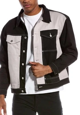 WESC UNISEX TRUCKER DENIM JACKET Mens M, Womens L Color Block Black/Gray - Image 1 of 4