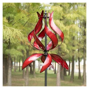 , Yard Garden Wind Spinner - Large Outdoor Wind Sculptures Spinners, Tulip Or... - Picture 1 of 8