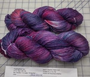100 gm Skein Hand Dyed Painted Sock Fingering Yarn Stellina Sparkle NWT Steinbec - Picture 1 of 1