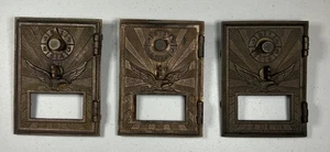 Lot Of 3 Vintage Post Office Box Door Single Dial Flying Eagle (5’’x3 1/2’’) - Picture 1 of 13