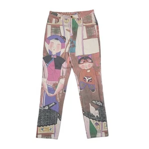 Jeans/pantaloni vintage design Chico's - taglia 30x30 RARI AOP stampa art boho anni 90 - Foto 1 di 17