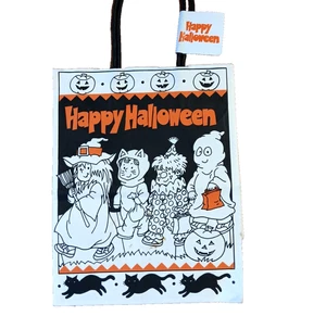 Bolso de regalo de Halloween de colección años 80 90 truco o trato colorido saludos americanos NUEVO - Imagen 1 de 8