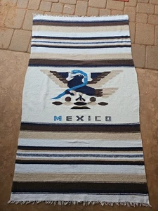 Mexico Coat Of Arms Blanket Rug Carpet Tapestry Mexican 78" X 47" Clean - Picture 1 of 13