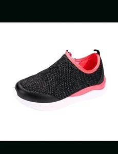 Friendly Shoes-Girl's Friendly Force Black Shimmer/Shocking Pink-Size 6 Big Kid - Picture 1 of 7