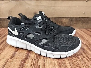 Nike Shoes 6.5 Youth Free Run 2 GS Sneaker Black Mesh Lace Up Comfort DD0163-004 - Picture 1 of 7