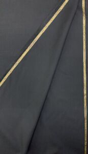 3.5 Metres Black Super 120s Wool & Cashmere Light Suit Fabric. Made In England