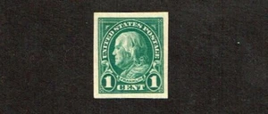 1923-5 U.S. REGULAR ISSUE 1 c IMPERF Green FRANKLIN Sc#575 M/NH/OG A GEM! - Picture 1 of 1
