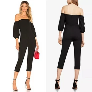 NEW BCBG MAXAZRIA OFF THE SHOULDER CROPPED JUMPSUIT SIZE XS $300 - Picture 1 of 6
