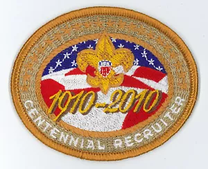 100 YEARS OF BOY SCOUTS OF AMERICA - CENTENNIAL RECRUITER SCOUT 1910-2010 PATCH - Picture 1 of 2