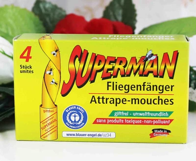 4-40 Superman Fliegenfänger Leimfalle Insektenfalle Mückenfalle Fliegenfalle - Bild 1 von 2