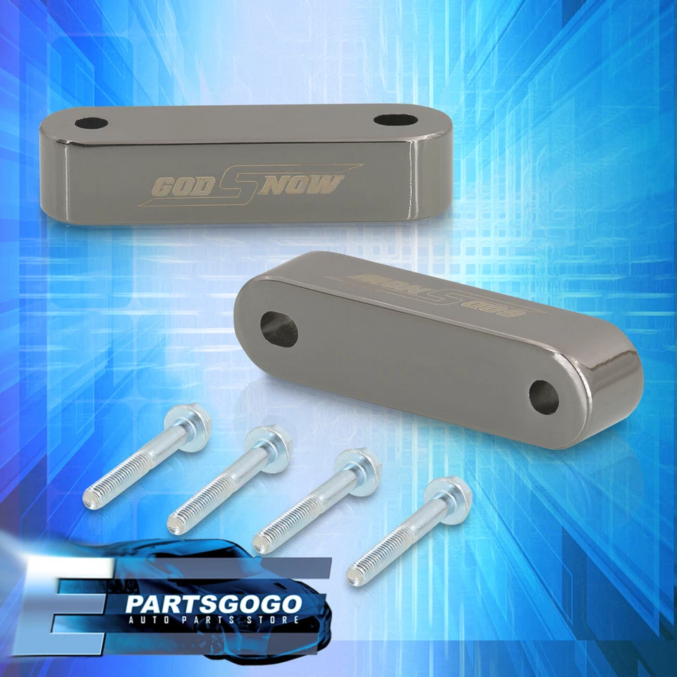 For 90-01 Acura Integra / 88-00 Honda Civic CRX Gunmetal Hood Spacer Riser Set - Image 1 of 3