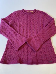 Suéter Kuna Para Mujer Medio Rosa Tejido con Cable Bebé Alpaca Sauce Manga Larga - Imagen 1 de 10