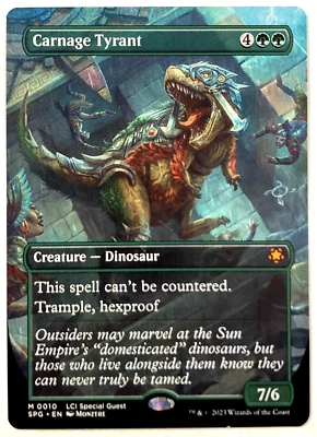 MTG Carnage Tyrant BORDERLESS The Lost Caverns of Ixalan - SPG 0010 NM - Image 1 of 4