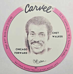 1975-76 Carvel Discs Basketball #11D CHET WALKER (Pink Border) Bulls