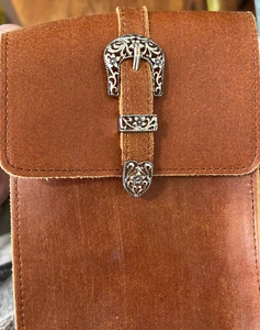 Most Wanted Umhängetasche Handtasche Saddle hellbraun silberne Schnalle - Bild 1 von 10
