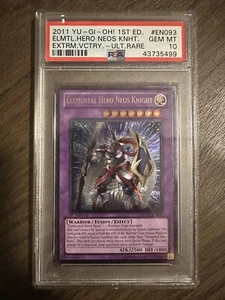 Yugioh Elemental Hero Neos Knight 1st Edition Ultimate Rare PSA 10 Gem Mint - Picture 1 of 2