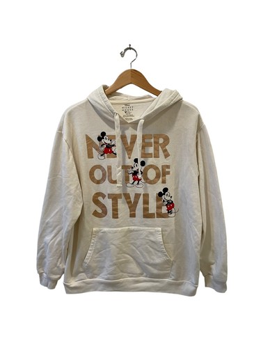 OFF WHITE Disney Mickey Mo Hoodie Ivory Sweatshirt Women’s Size XL Good Condition