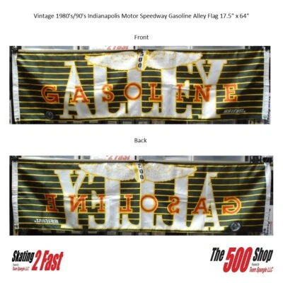 Vintage 1980's/90's Indianapolis Motor Speedway Gasoline Alley Flag 17.5" x 64" - Image 1 of 4