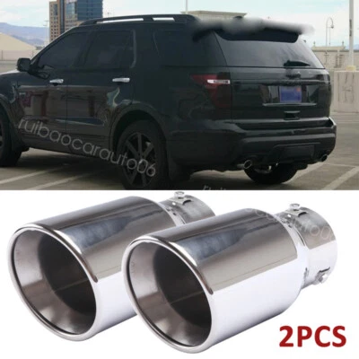 2X Car Exhaust Pipe Tip Rear Tail Throat Muffler Tailpipe For Ford Explorer - Изображение 1 из 4