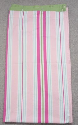 Cortina de ducha Pottery Barn Kids verde rosa blanco azul a rayas de algodón 72x72" Foto 1 de 3