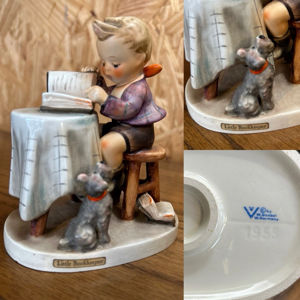 “Little Bookkeeper” #305 MÖLLER Hummel Goebel TMK4 niño lectura terrier perro Foto 1 de 4