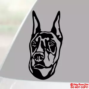 DOBERMAN PINSCHER DOG FACE HEAD Vinyl Decal Sticker Car Window Bumper PET ANIMAL - Picture 1 of 2