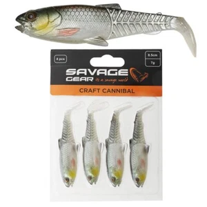 Savage Gear Craft Cannibal Paddletail Soft Bait 8.5cm 7g Qty 4 Green Silver - Picture 1 of 3