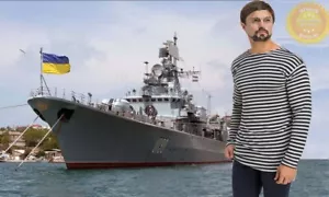 DarkBlue LongSleeve Ukrainian Army USSR Telnyashka Military Striped shirt Cotton - Picture 1 of 4