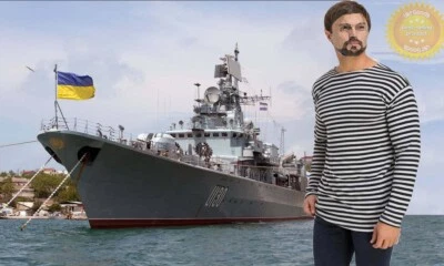 DarkBlue LongSleeve Ukrainian Army USSR Telnyashka Military Striped shirt Cotton - Image 1 of 4