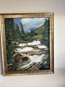 Missouri Waterfall Oil Painting Landscape By MO Artist Virginia Dragschutz - Picture 1 of 7