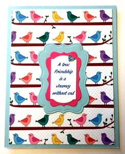 Thinking of You Card Handmade for Friend with Cute Robins and Verse Inside - Picture 1 of 4