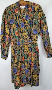 Express Compagnie International Silk Wrap Dress Multicolor Long Sleeves Sz 5 - Picture 1 of 12